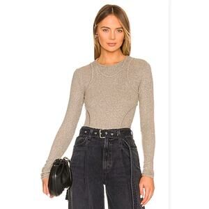 Anthropologie Agolde Tuva Double Layer Bodysuit Size Small